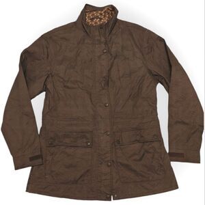 Outback Trading Co Women's Hunt valley micro check brown Jacket Size L Large